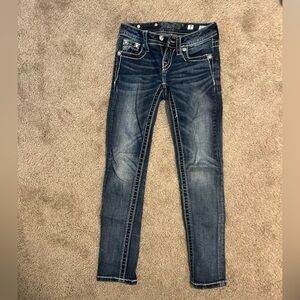 Miss Me Classic Blue Denim Jeans Bedazzled.